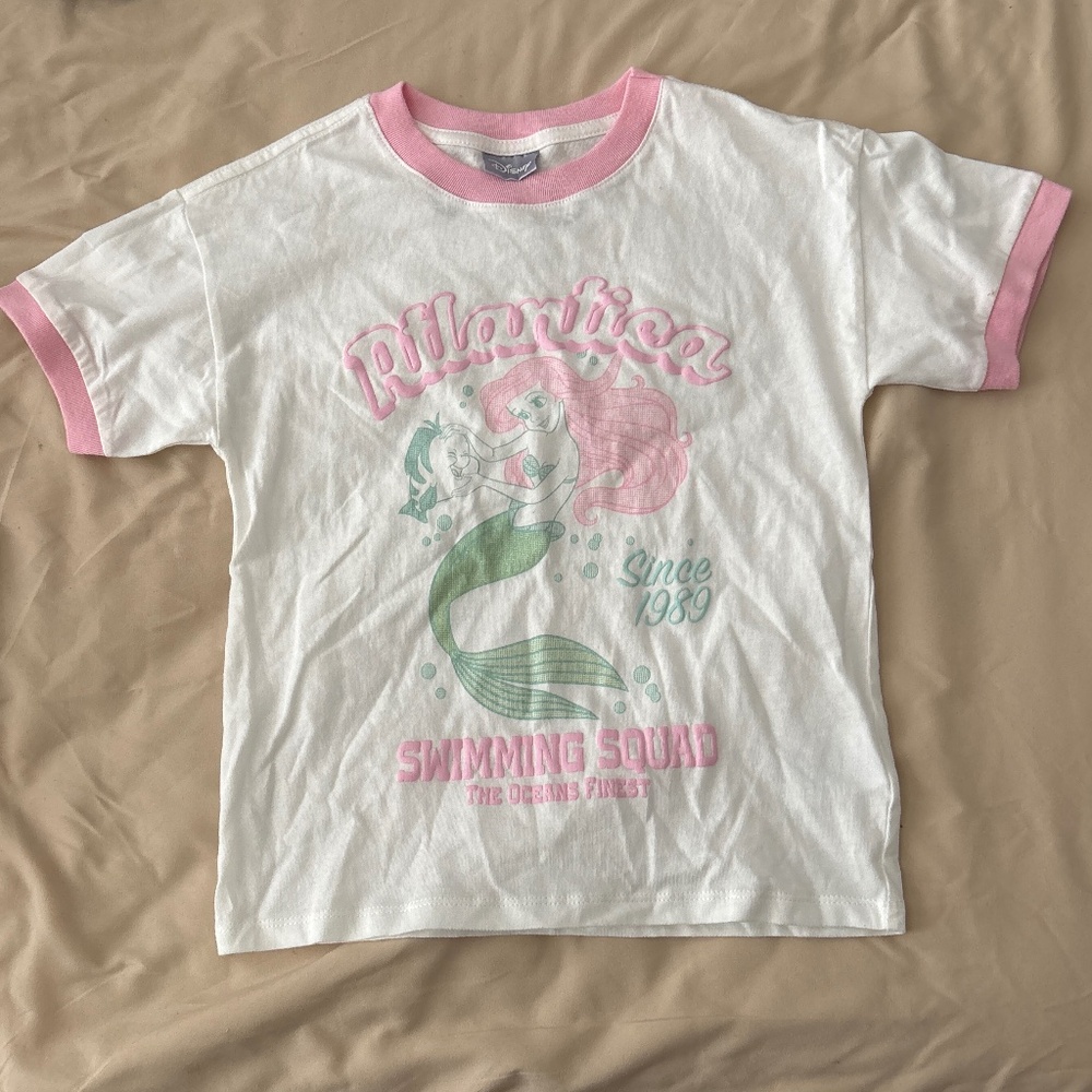 Cotton On x Disney Little Mermaid Puff Paint Tee Size 6